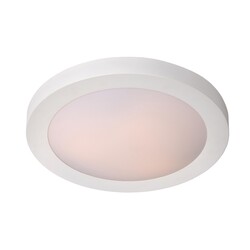 Lucide FRESH - Deckenleuchte Badezimmer - Ø 27 cm - 1xE27 - IP44 - Weiß