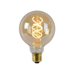 Lucide G95 - Filament lamp - Ø 9.5 cm - LED Dimming. - E27 - 1x4.9W 2200K - Amber
