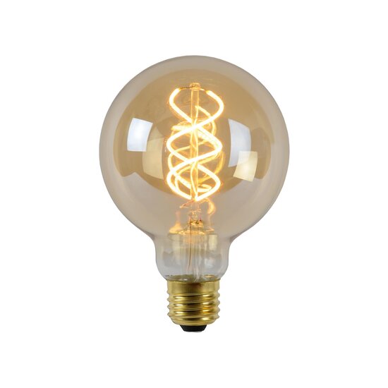 Lucide G95 - Lámpara de filamento - Ø 9,5 cm - Atenuación LED. - E27 - 1x4,9W 2200K - Ámbar