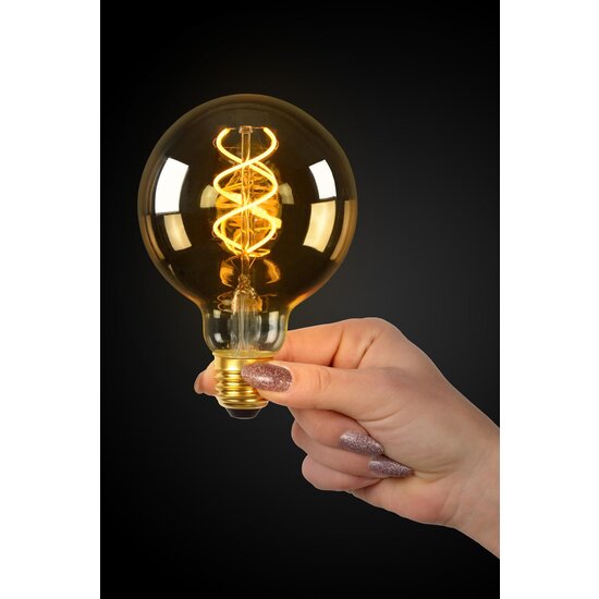 Lucide G95 - Lampe à filament - Ø 9,5 cm - LED Gradation. - E27 - 1x4,9W 2200K - Ambre
