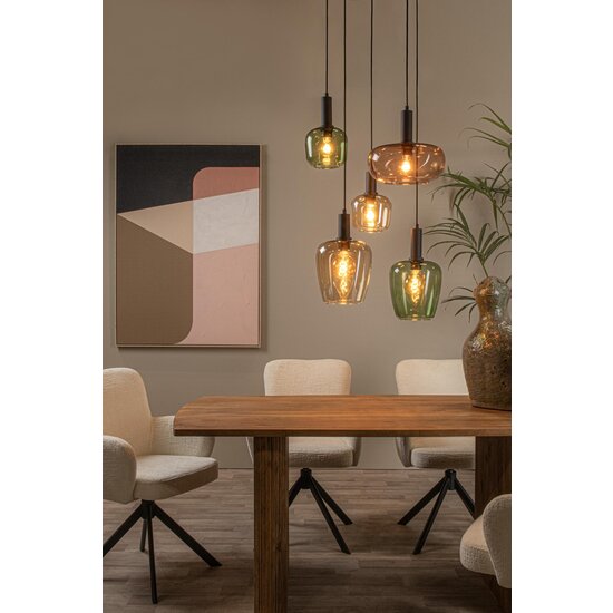 Lucide ILONA - Pendant lamp - 5xE27 - Black