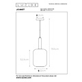 Lucide JOANET - Hanglamp - Ø 22 cm - 1xE27 - Fumé