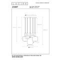 Lucide JOANET - Hanging lamp - Ø 66 cm - 5xE27 - Fumé