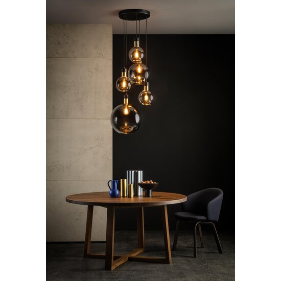 Lucide JULIUS - Pendant lamp - 5xE27 - Smoked
