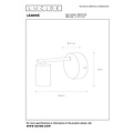 Lucide LEANNE - Lámpara de pared - 1xE27 - Negro
