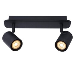 Lucide LENNERT - Deckenstrahler Badezimmer - LED Dim. - GU10 - 2x5W 3000K - IP44 - Schwarz