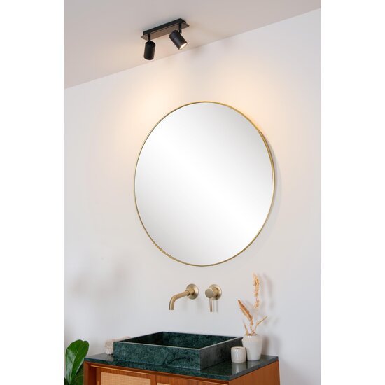 Lucide LENNERT - Plafondspot Badkamer - LED Dimb. - GU10 - 2x5W 3000K - IP44 - Zwart