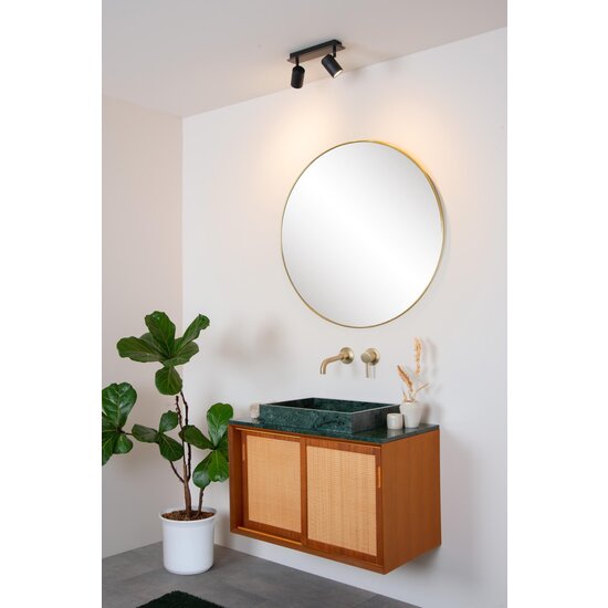 Lucide LENNERT - Spot plafond Salle de Bain - LED Dim. - GU10 - 2x5W 3000K - IP44 - Noir