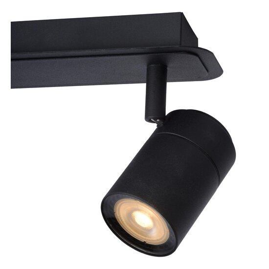 Lucide LENNERT - Plafondspot Badkamer - LED Dimb. - GU10 - 2x5W 3000K - IP44 - Zwart