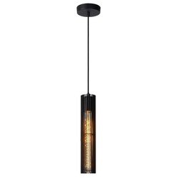 Lucide LIONEL - Lámpara colgante - Ø 6,5 cm - 1xE27 - Negro