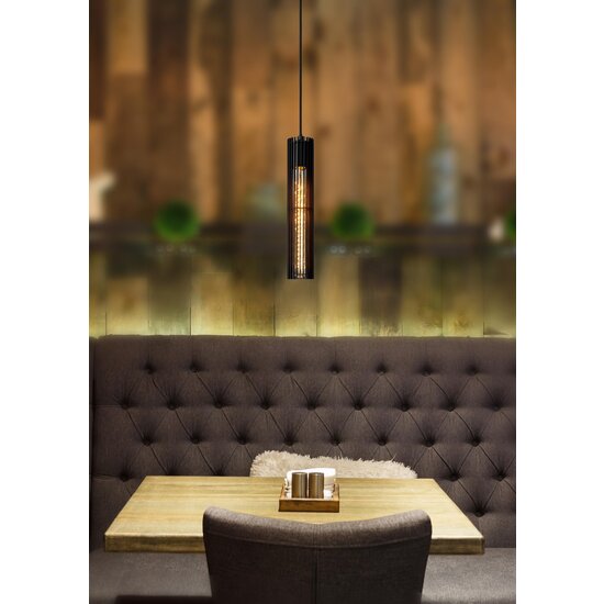 Lucide LIONEL - Pendant lamp - Ø 6.5 cm - 1xE27 - Black