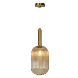 Lucide MALOTO - Lámpara colgante - Ø 20 cm - 1xE27 - Ámbar