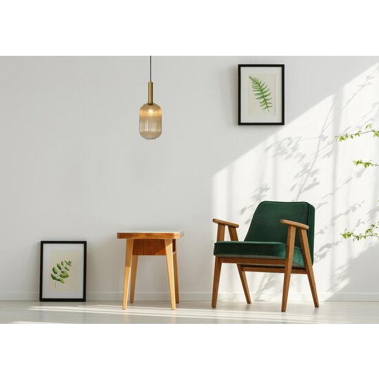 Lucide MALOTO - Pendant lamp - Ø 20 cm - 1xE27 - Amber