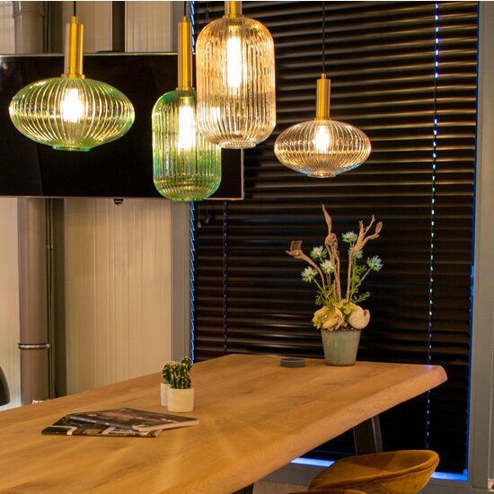 Lucide MALOTO - Pendant lamp - Ø 20 cm - 1xE27 - Amber