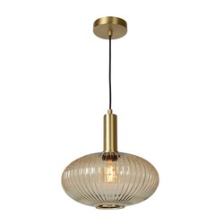 Lucide MALOTO - Lámpara colgante - Ø 30 cm - 1xE27 - Ámbar