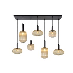 Lucide MALOTO - Pendant lamp - 7xE27 - Amber