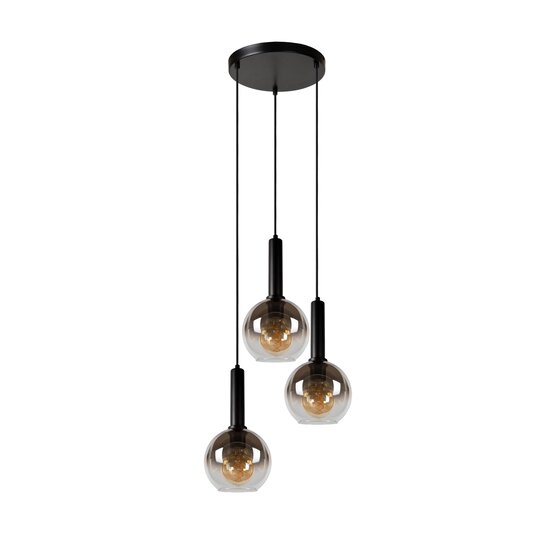 Lucide MARIUS - Pendant lamp - Ø 48.5 cm - 3xE27 - Black
