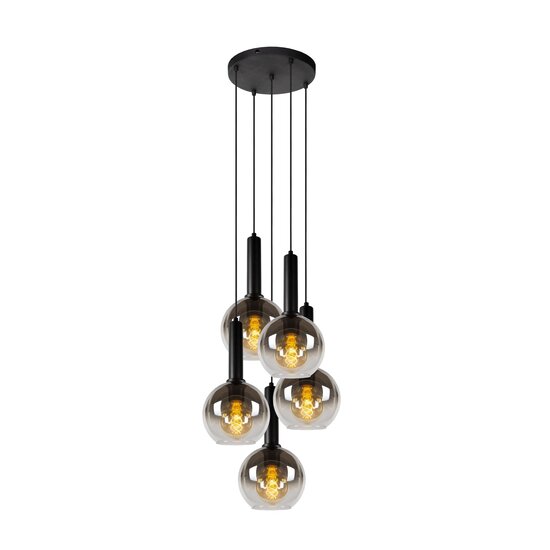 Lucide MARIUS - Hängelampe - Ø 55 cm - 5xE27 - Schwarz