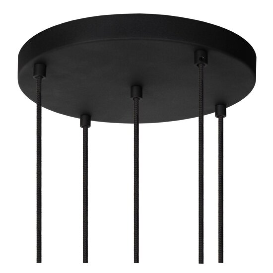 Lucide MARIUS - Pendant lamp - Ø 55 cm - 5xE27 - Black