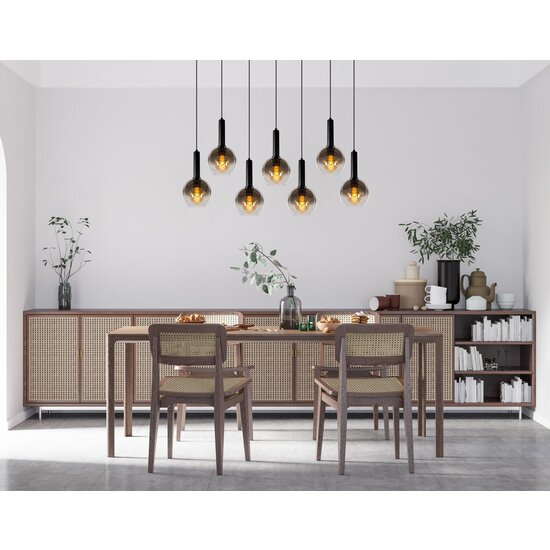 Lucide MARIUS - Hanglamp - 7xE27 - Zwart