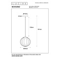 Lucide MONSARAZ - Hanging lamp - Ø 25 cm - 1xE27 - Amber