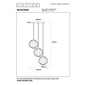 Lucide MONSARAZ - Hanglamp - Ø 35 cm - 3xE27 - Groen