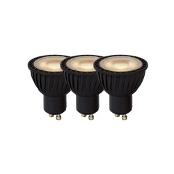 Lucide MR16 - Led lamp - Ø 5 cm - LED Dimb. - GU10 - 3x5W 3000K - Black - Set of 3