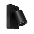 Lucide NIGEL - Bedside lamp / Wall lamp - LED Dim to warm - GU10 - 1x5W 2200K/3000K - With USB charging point - Black