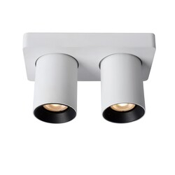 Lucide NIGEL - Spot de plafond - LED Dim to warm - GU10 - 2x5W 2200K/3000K - Blanc
