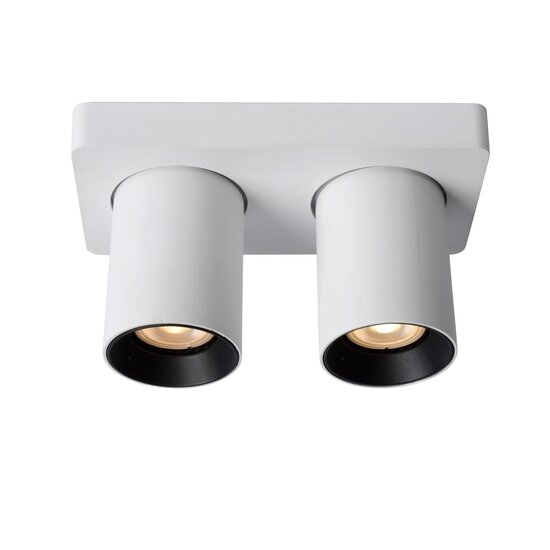 Lucide NIGEL - Spot de plafond - LED Dim to warm - GU10 - 2x5W 2200K/3000K - Blanc