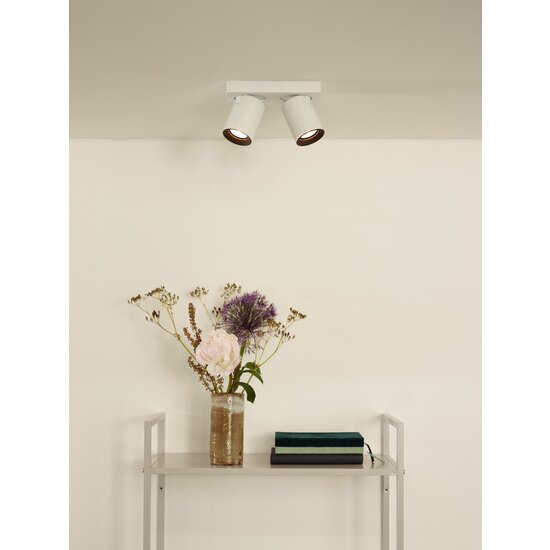 Lucide NIGEL - Spot de plafond - LED Dim to warm - GU10 - 2x5W 2200K/3000K - Blanc