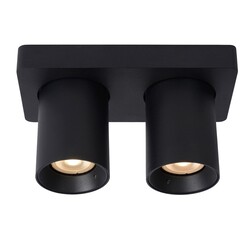 Lucide NIGEL - Spot de plafond - LED Dim to warm - GU10 - 2x5W 2200K/3000K - Noir