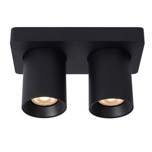 Lucide NIGEL - Plafondspot - LED Dim to warm - GU10 - 2x5W 2200K/3000K - Zwart