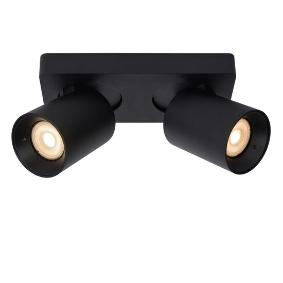 Lucide NIGEL - Spot de plafond - LED Dim to warm - GU10 - 2x5W 2200K/3000K - Noir