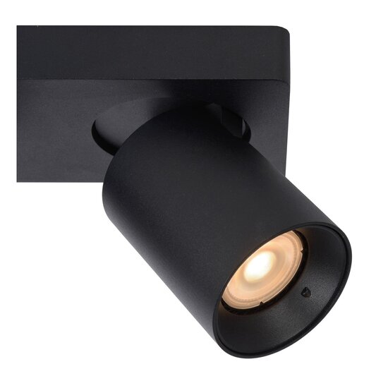 Lucide NIGEL - Spot de plafond - LED Dim to warm - GU10 - 2x5W 2200K/3000K - Noir