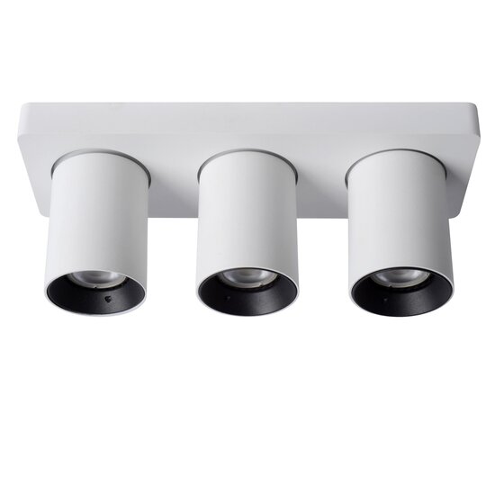 Lucide NIGEL - Spot de plafond - LED Dim to warm - GU10 - 3x5W 2200K/3000K - Blanc