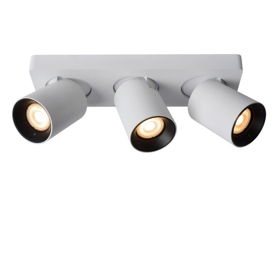 Lucide NIGEL - Spot de plafond - LED Dim to warm - GU10 - 3x5W 2200K/3000K - Blanc