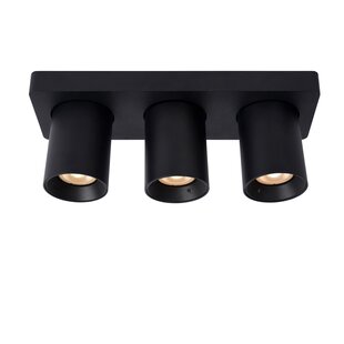 Lucide NIGEL - Spot de plafond - LED Dim to warm - GU10 - 3x5W 2200K/3000K - Noir