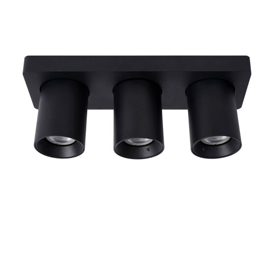 Lucide NIGEL - Foco de techo - LED Dim to Warm - GU10 - 3x5W 2200K/3000K - Negro