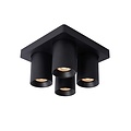 Lucide NIGEL - Foco de techo - LED Dim to Warm - GU10 - 4x5W 2200K/3000K - Negro