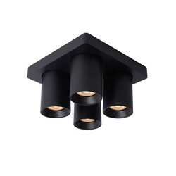 Lucide NIGEL - Spot de plafond - LED Dim to warm - GU10 - 4x5W 2200K/3000K - Noir
