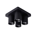 Lucide NIGEL - Plafondspot - LED Dim to warm - GU10 - 4x5W 2200K/3000K - Zwart