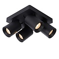 Lucide NIGEL - Plafondspot - LED Dim to warm - GU10 - 4x5W 2200K/3000K - Zwart