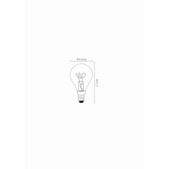 Lucide P45 - Filament lamp - Ø 4,5 cm - LED Dimb. - E14 - 1x3W 2200K - Amber