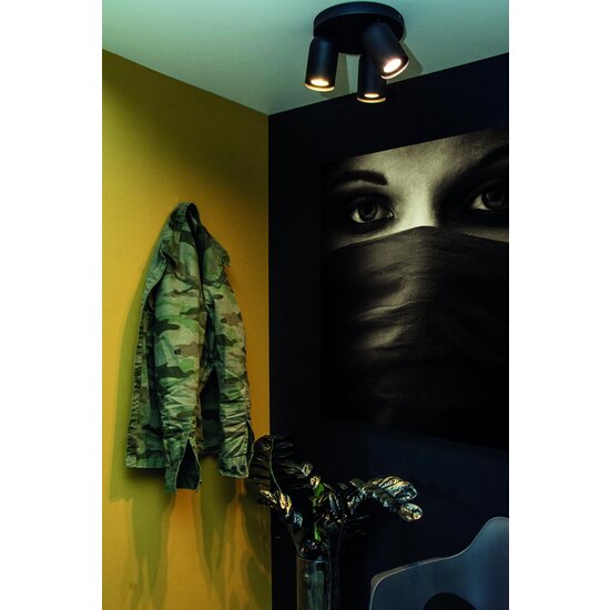 Lucid PUNCH - Ceiling spotlight - Ø 21 cm - 3xGU10 - Black