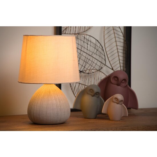 Lucide RAMZI - Table lamp - Ø 18 cm - 1xE14 - Beige