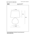 Lucide RAMZI - Table lamp - Ø 18 cm - 1xE14 - Beige