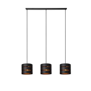 Lucide ROSAS - Pendant lamp - 3xE27 - Black