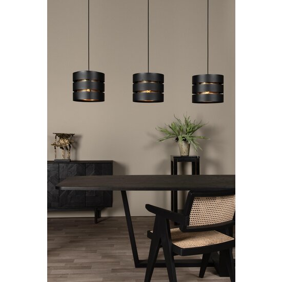 Lucide ROSAS - Pendant lamp - 3xE27 - Black