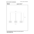 Lucide ROSAS - Pendant lamp - 3xE27 - Black